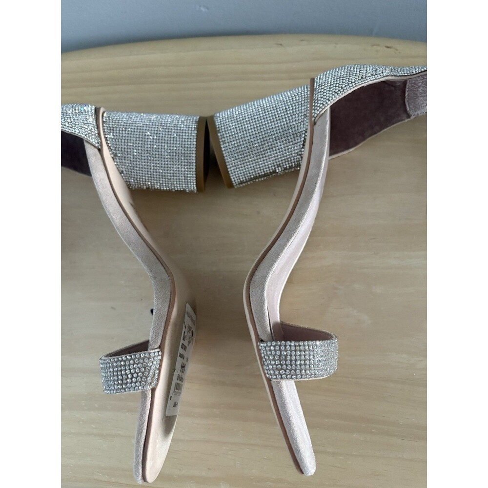 Jeffrey Campbell Laura Crystal Embellished Ankle Strap Silver 8 Prom Wedding - Picture 4 of 12